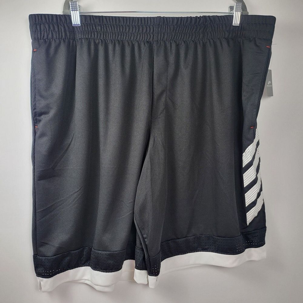 Mens Pro Player Basketball Shorts Size 2Xlarge Black Moisture Wicking New‎